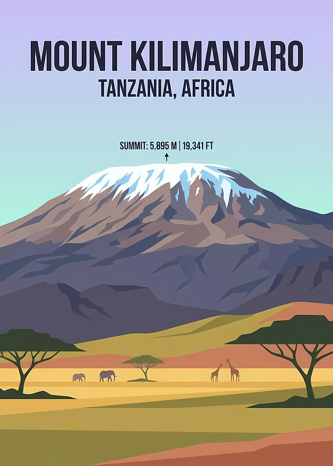 Mount Kilimanjaro Travel Poster