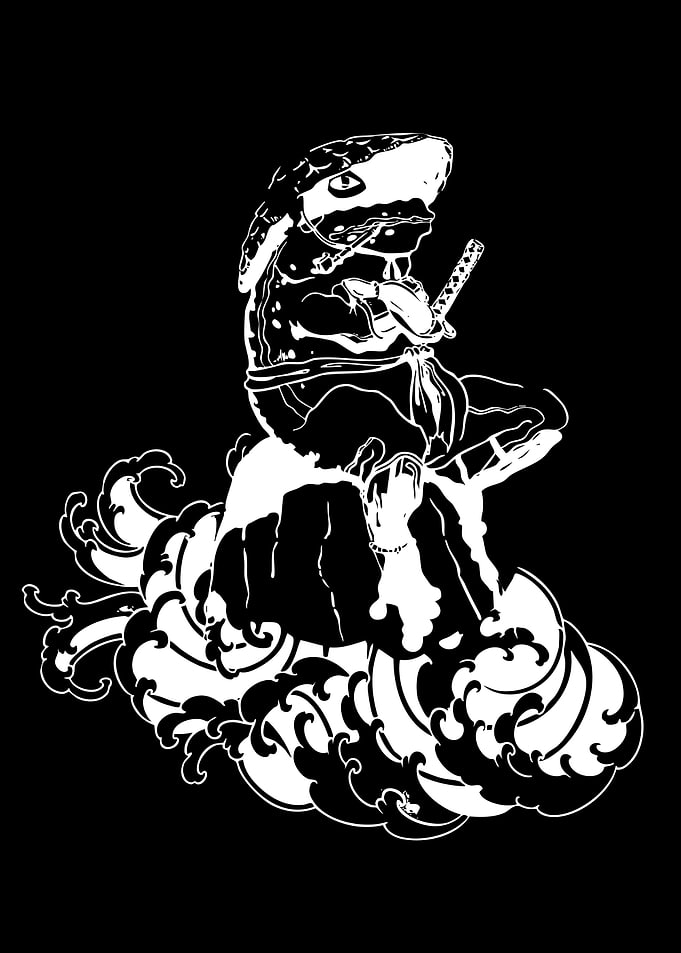 Samurai Frog on Wave
