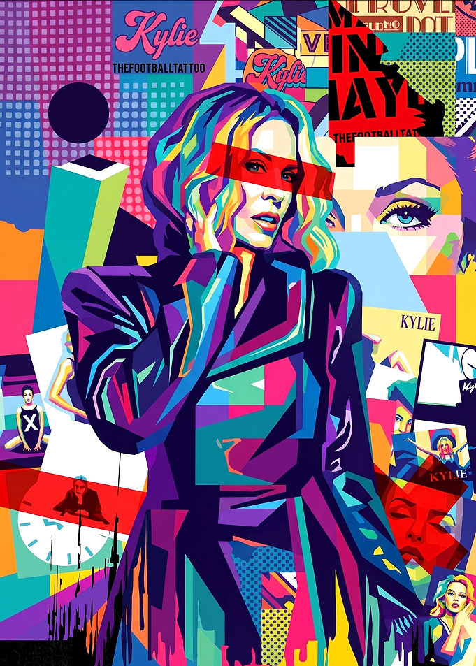 Kylie Minogue Colorful Pop Art Portrait