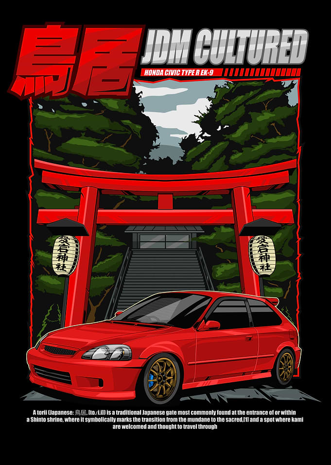 JDM RED Honda Civic Type R Torii