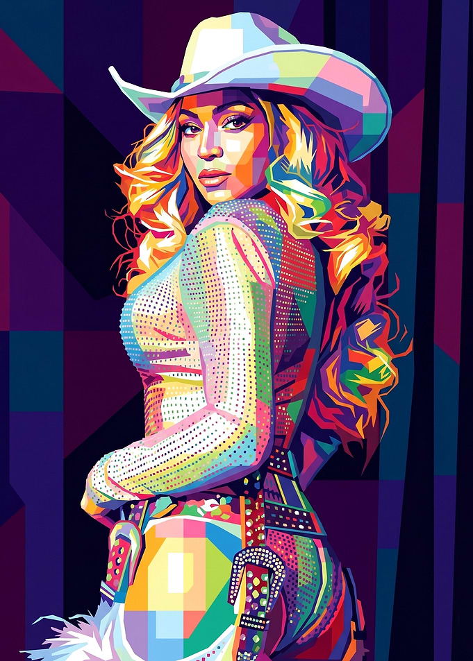 Beyonce Cowboy Pop Art Portrait