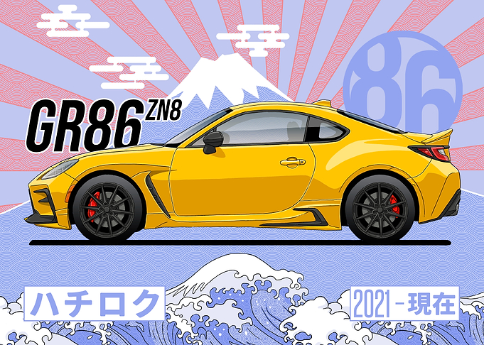 Toyota GR86 ZN8 Japanese Art Poster