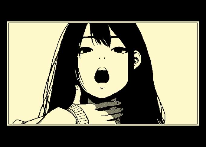 Anime Girl Choking Minimalist Art