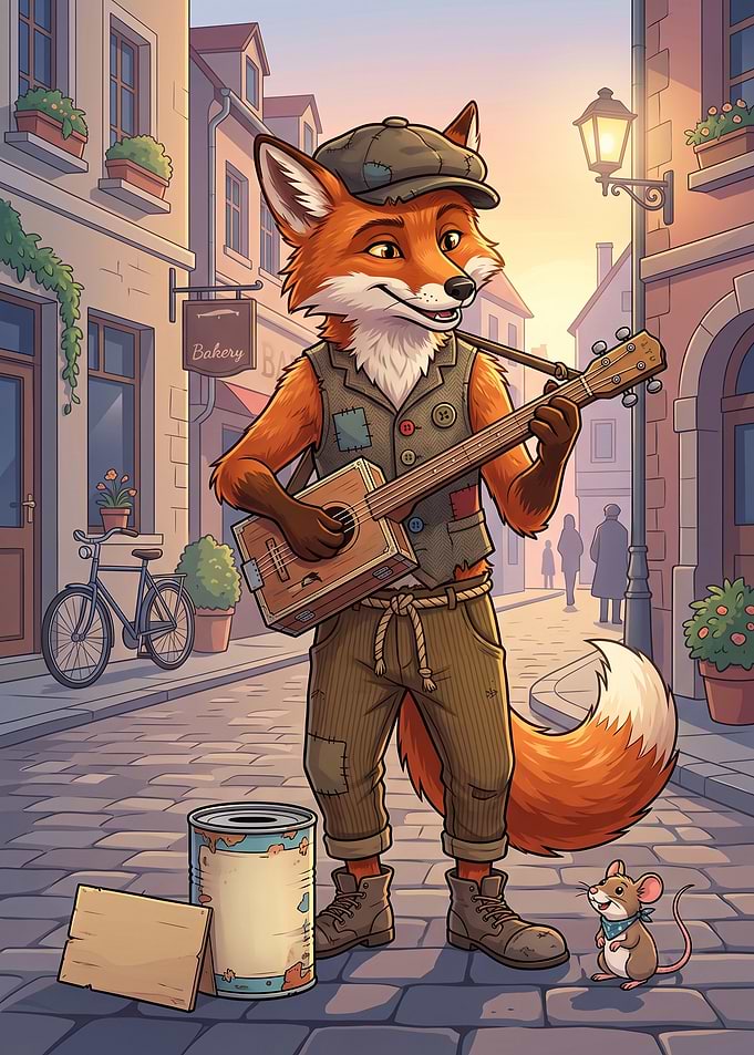 Fox Street Musician with Mouse Friend