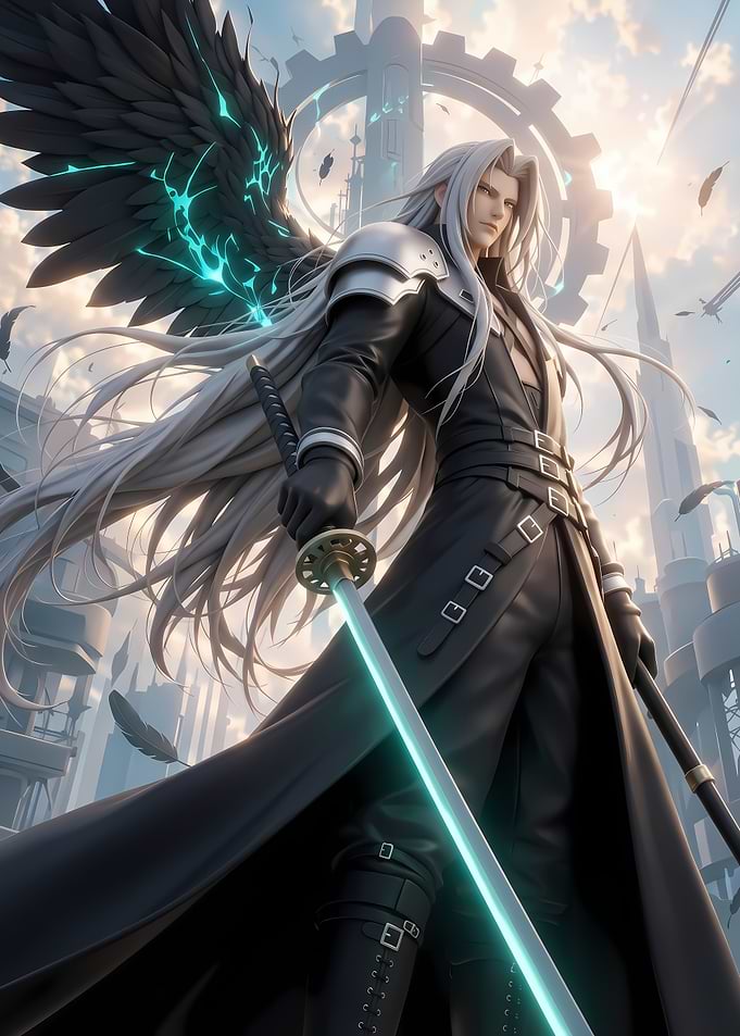 Sephiroth with Black Wing and Masamune