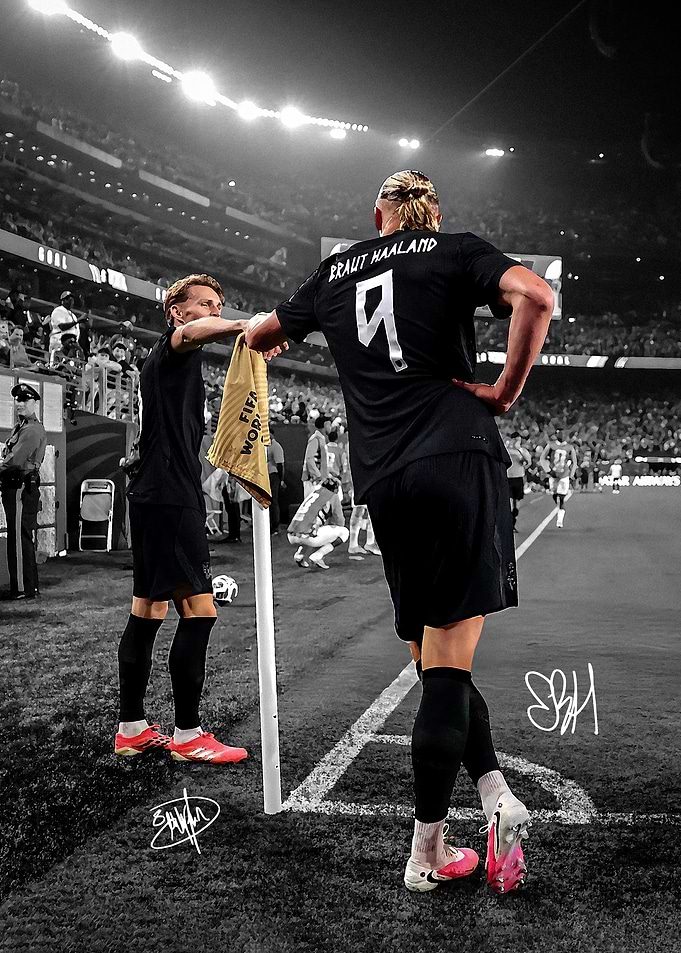 Erling Haaland vs. Martin Odegaard Soccer Poster