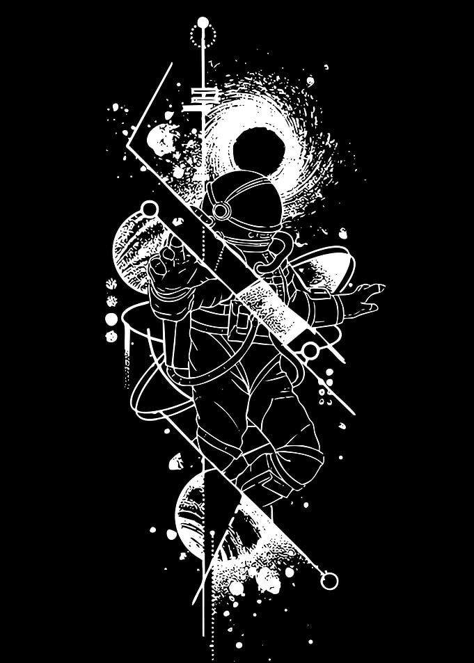 Geometric Astronaut Space Illustration
