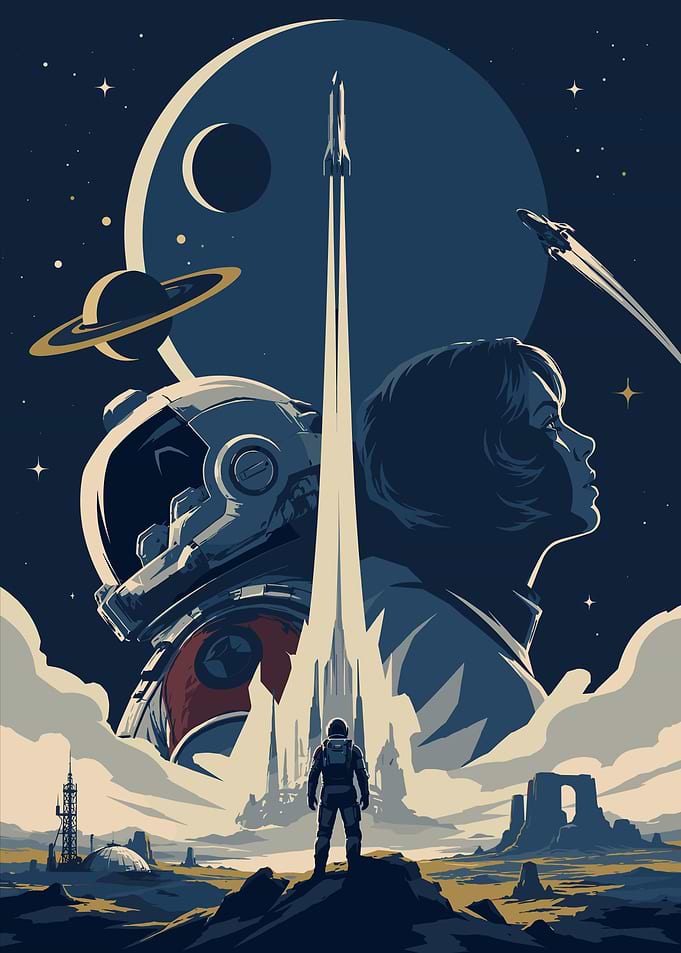 Astronaut Space Exploration Poster