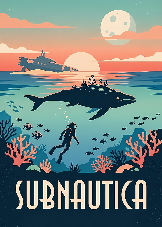 Subnautica Underwater Exploration Poster