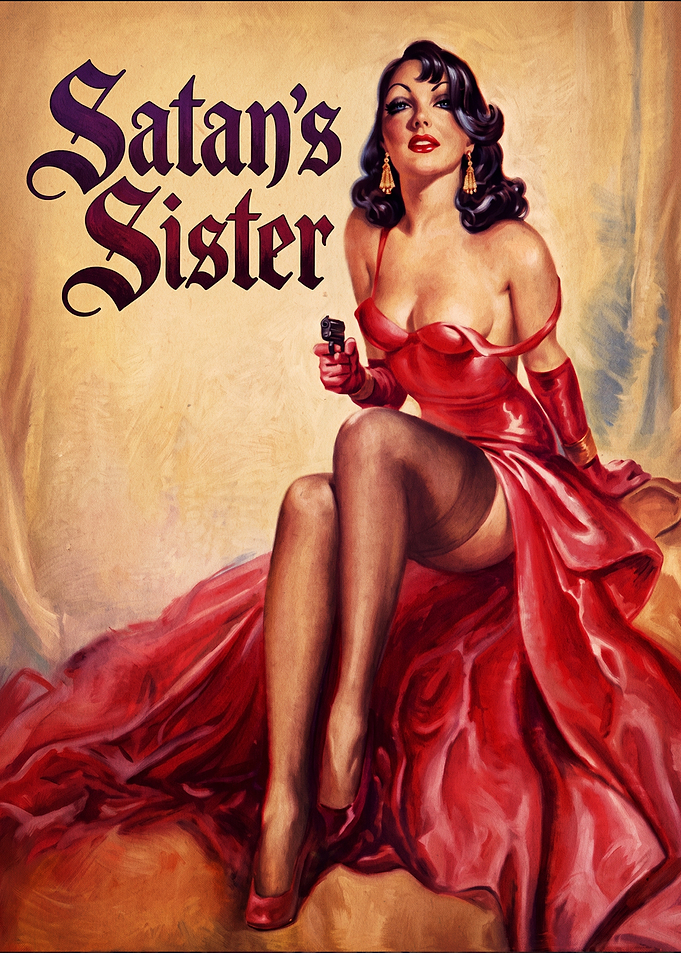 Satan's Sister Vintage Pin-up Poster