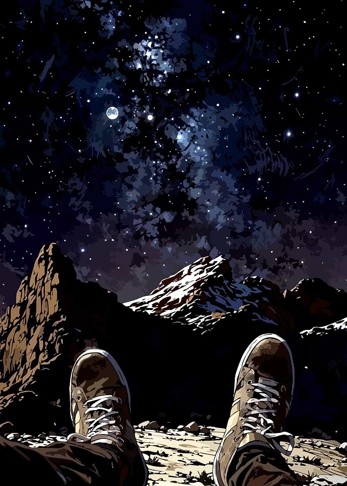 Stargazing from a Mountain Peak