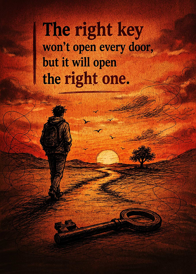 The Right Key Inspirational Poster