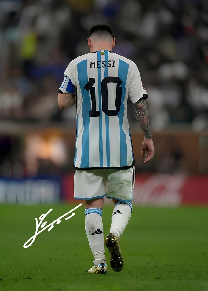 Lionel Messi Argentina Jersey Back View