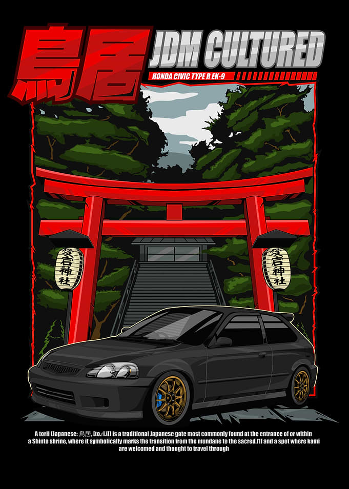 JDM Cultured BLACK Honda Civic Type R