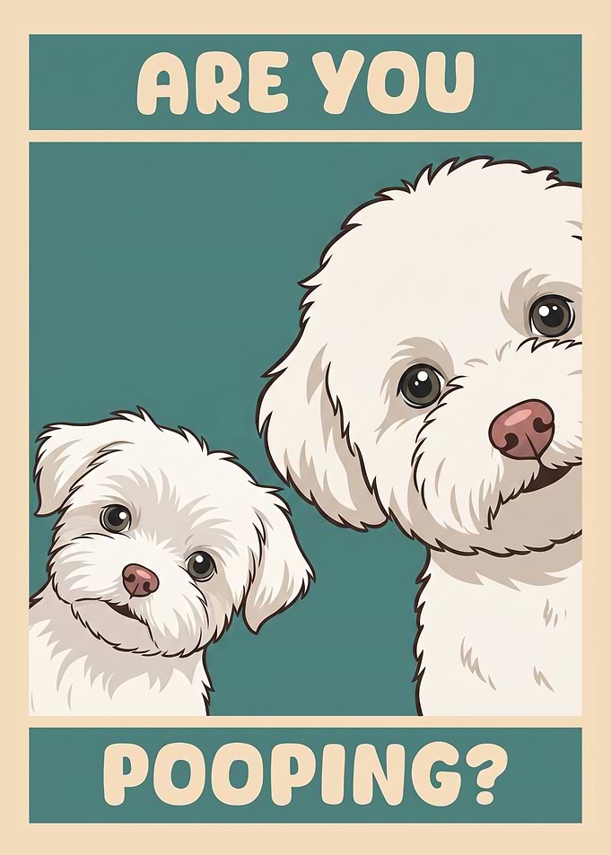 Funny Dog Bathroom Are You Pooping? Poster