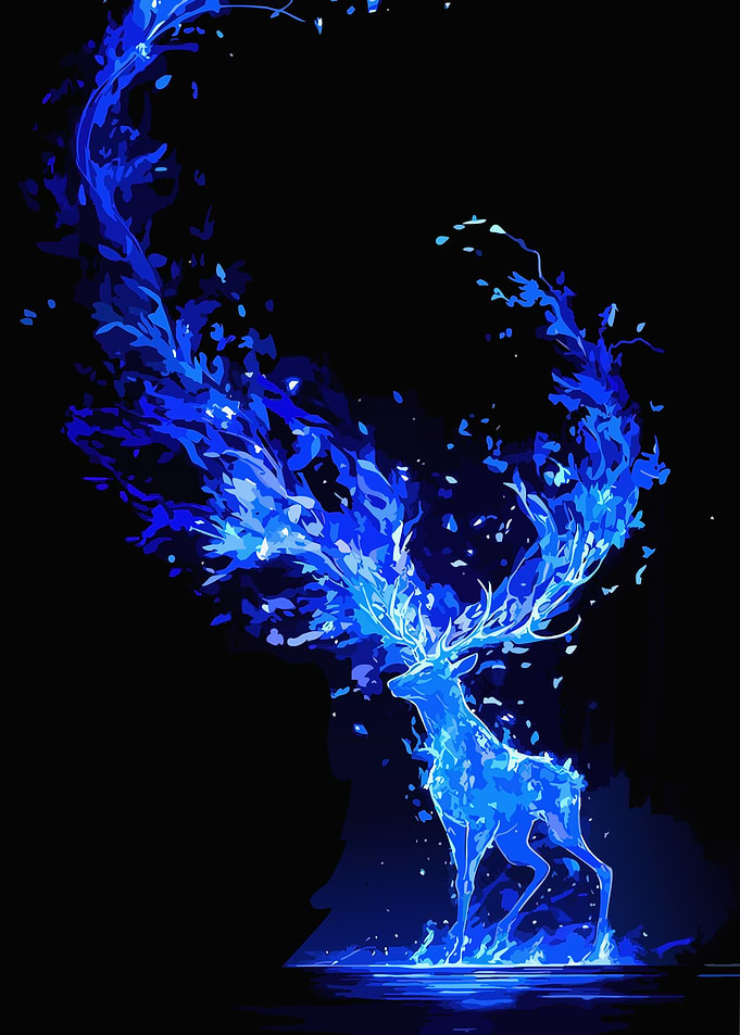 Ethereal Blue Flame Stag