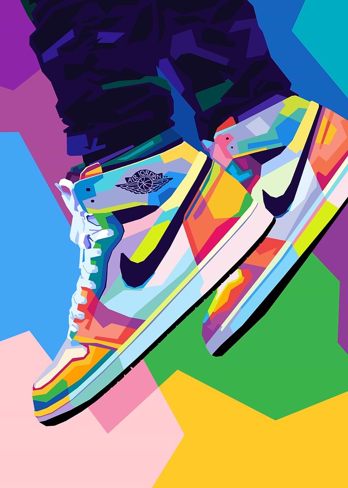 Colorful Pop Art Air Jordan Sneakers