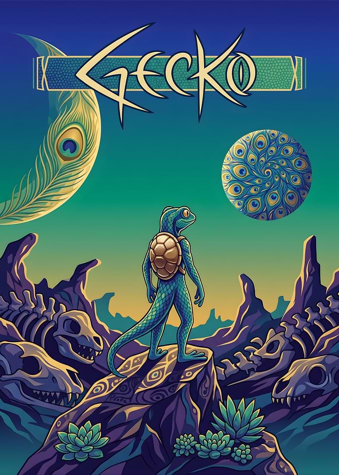 Gecko Surreal Fantasy Landscape Art