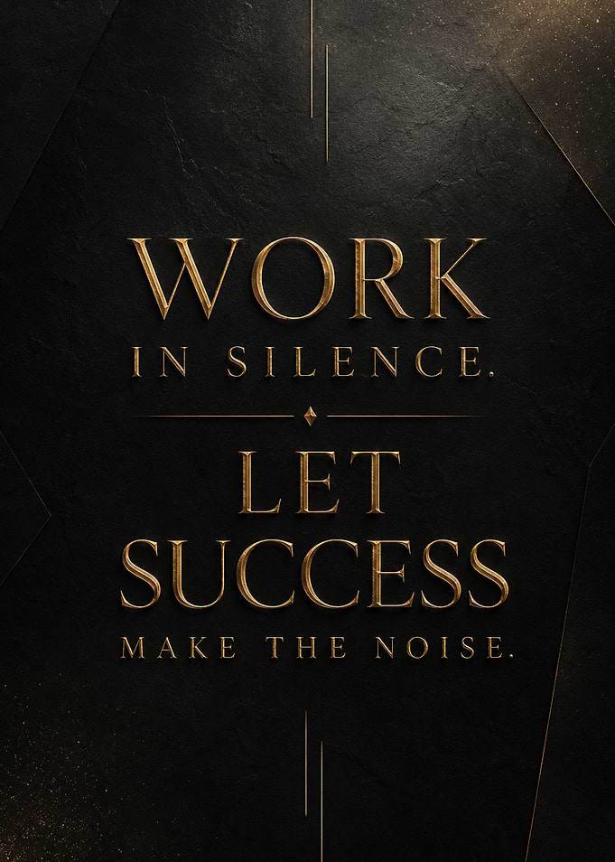 Work in Silence Motivational Poster