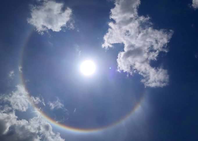 Sun Halo in Blue Sky