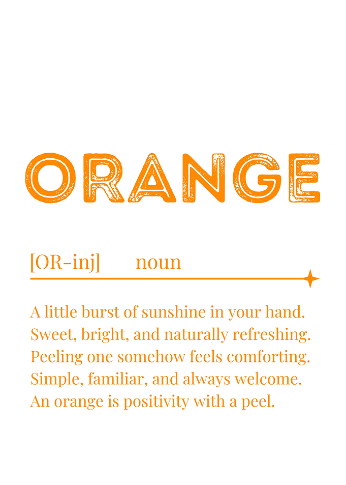 Orange Definition Minimalist Poster
