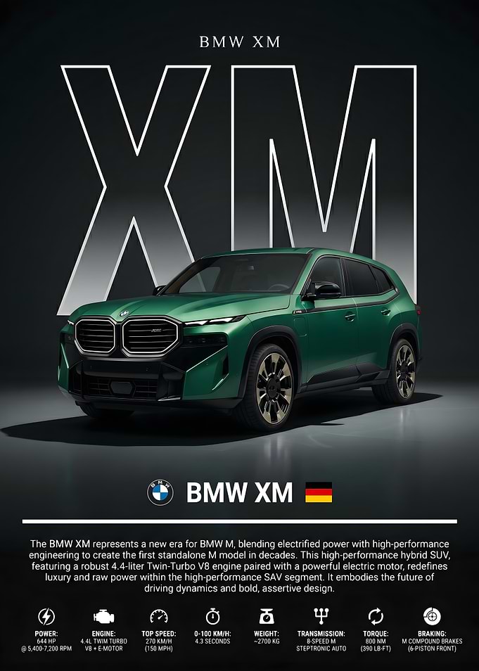 BMW XM Luxury Hybrid SUV Poster