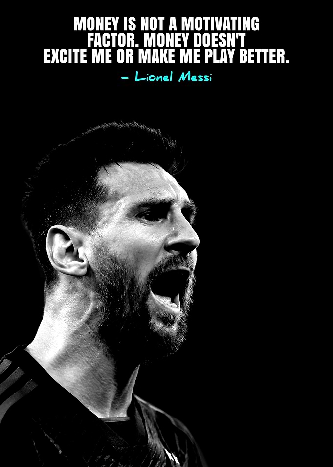Lionel Messi Inspirational Quote Poster