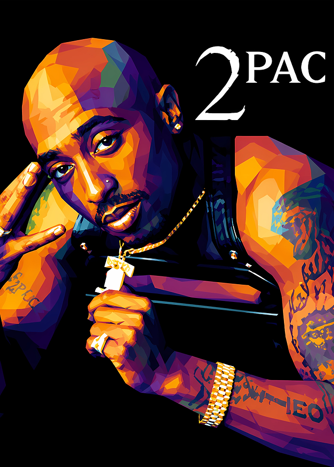 2Pac Low Poly Pop Art Portrait