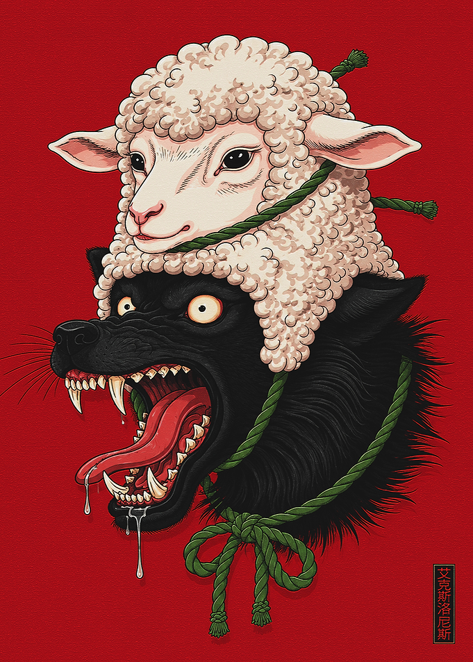 Wolf in Sheep's Clothing Illustration