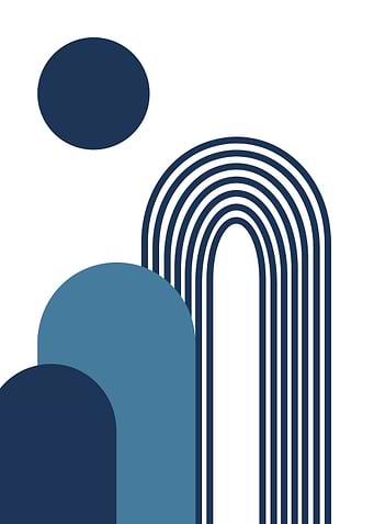 Minimalist Blue Abstract Geometric Art