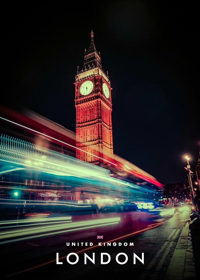 London Big Ben Night Long Exposure