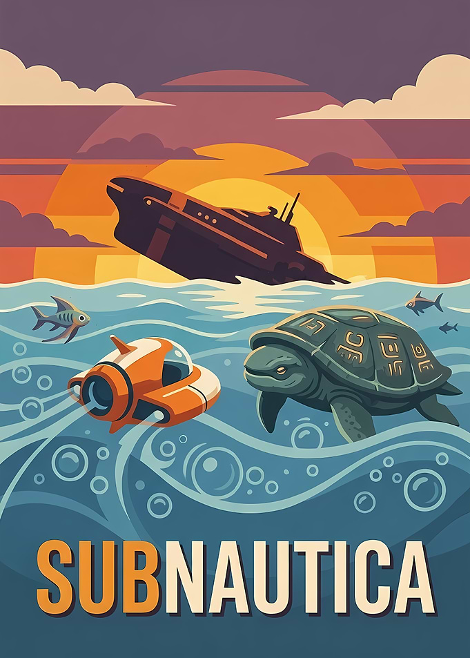 Subnautica Underwater Exploration Poster
