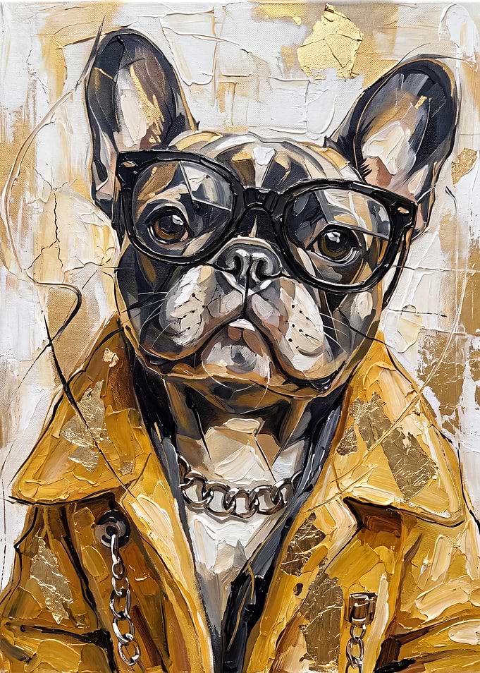 Stylish French Bulldog in Yellow Coat