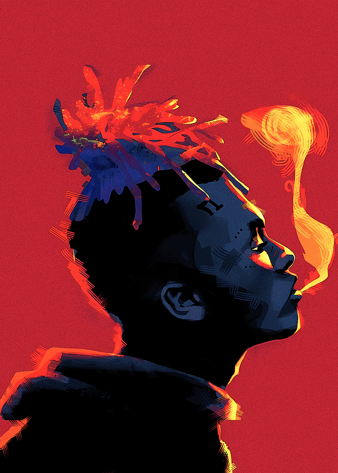 XXXTentacion Artistic Portrait Illustration
