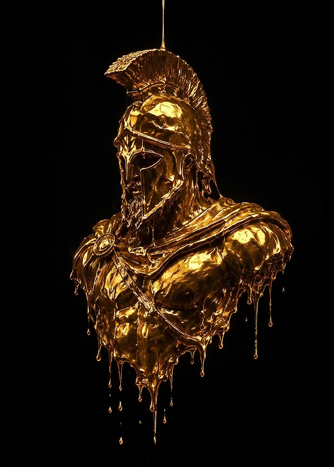 Golden statue of Ares