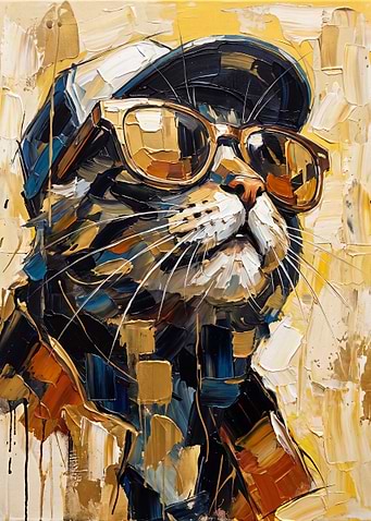 Cool Cat in Sunglasses Painting