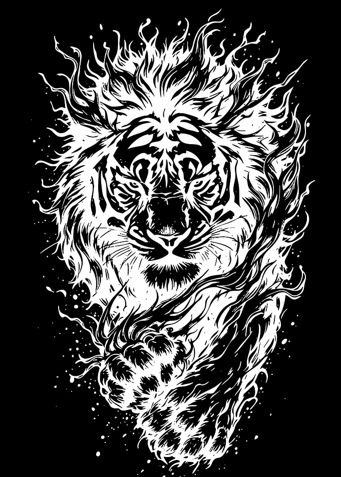 Fiery Tiger Illustration