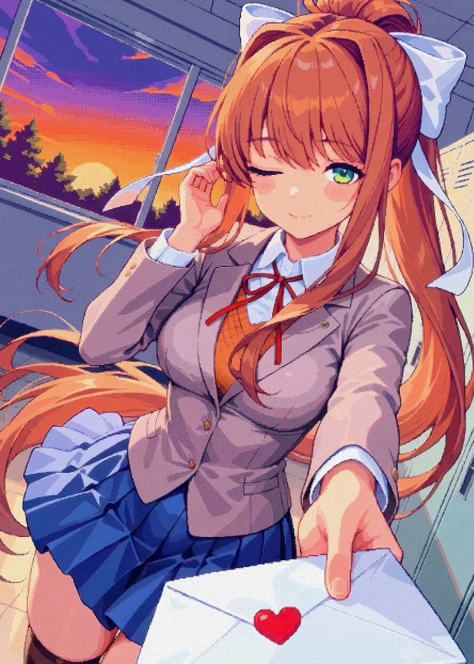 Monika Offering a Love Letter