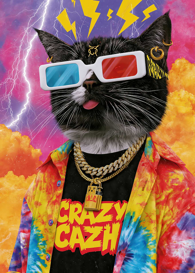 Cool Cat with Tie-Dye Shirt