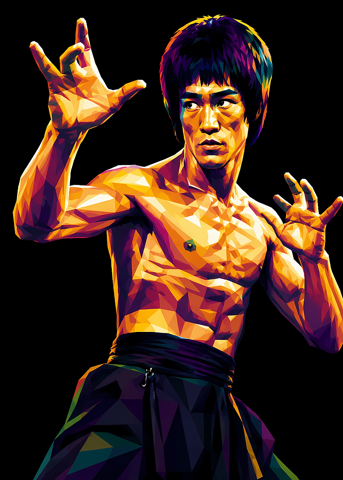 Bruce Lee Low Poly Art Portrait