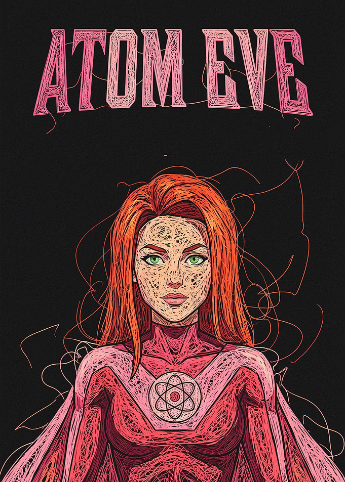 Atom Eve Scribble Art Portrait