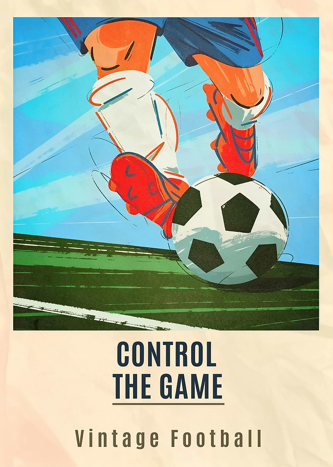Control The Game Vintage Football Poster