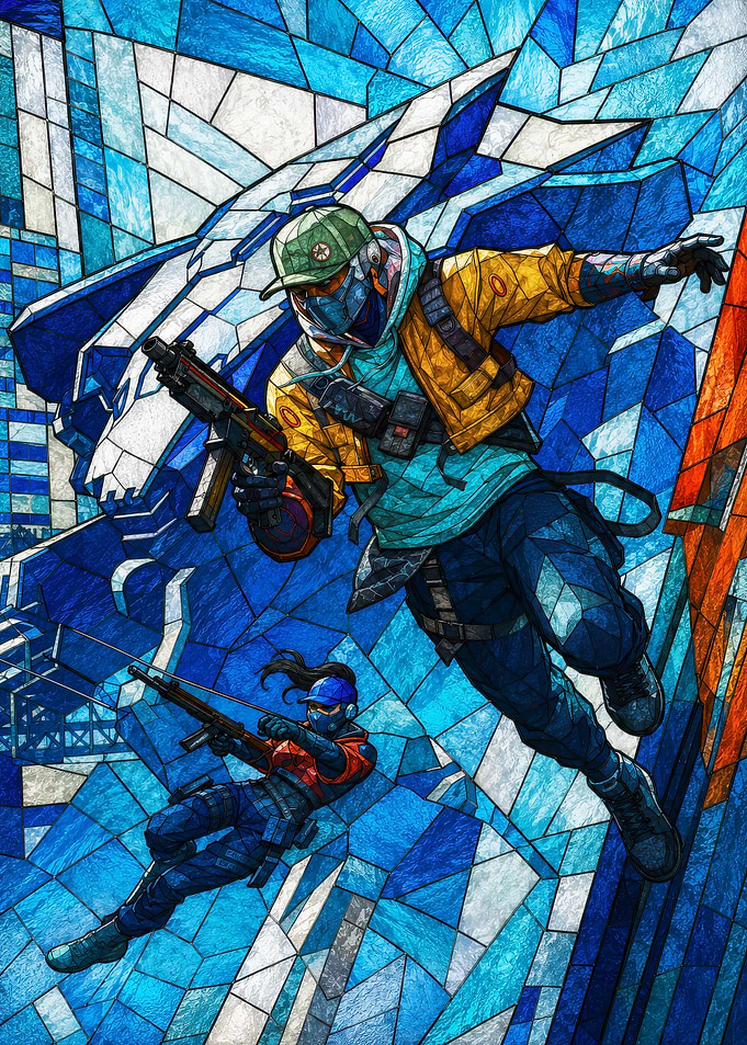 Stained Glass Tactical Operatives Art