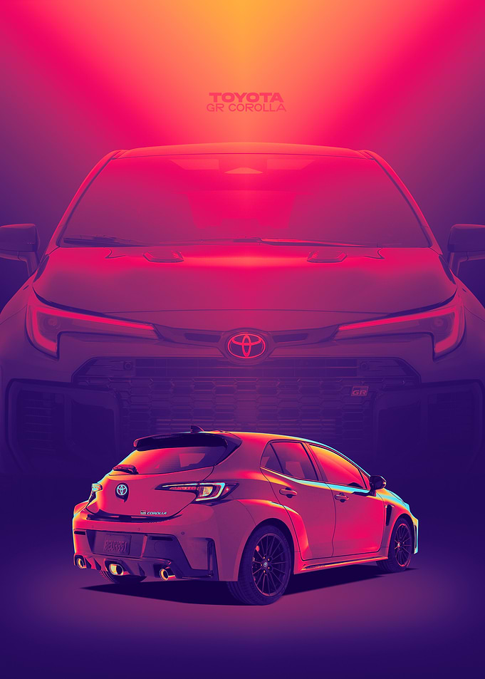 Toyota GR Corolla Neon Poster