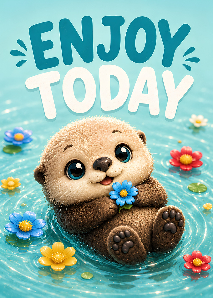 Enjoy Today – Cute Otter Motivational Poster