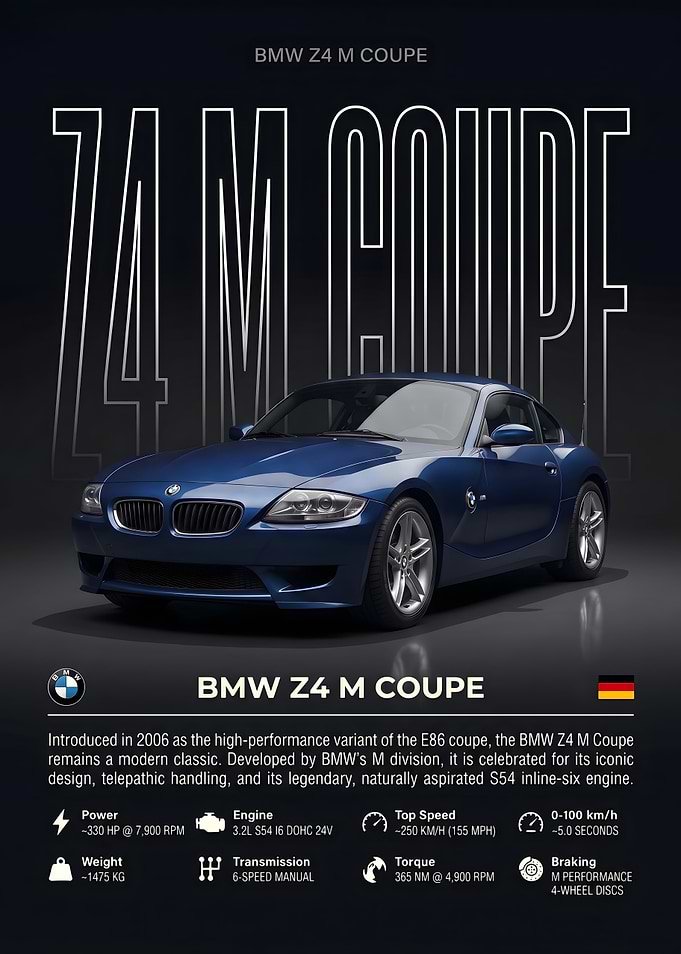 BMW Z4 M Coupe Spec Sheet