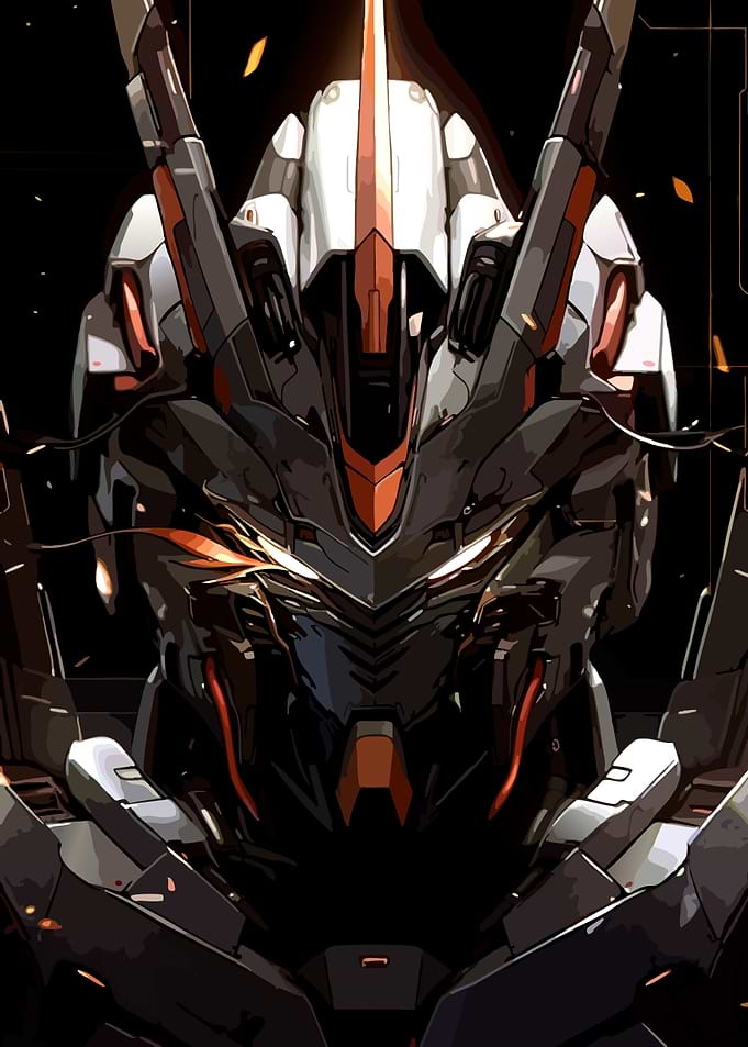 Mecha Robot Head Portrait