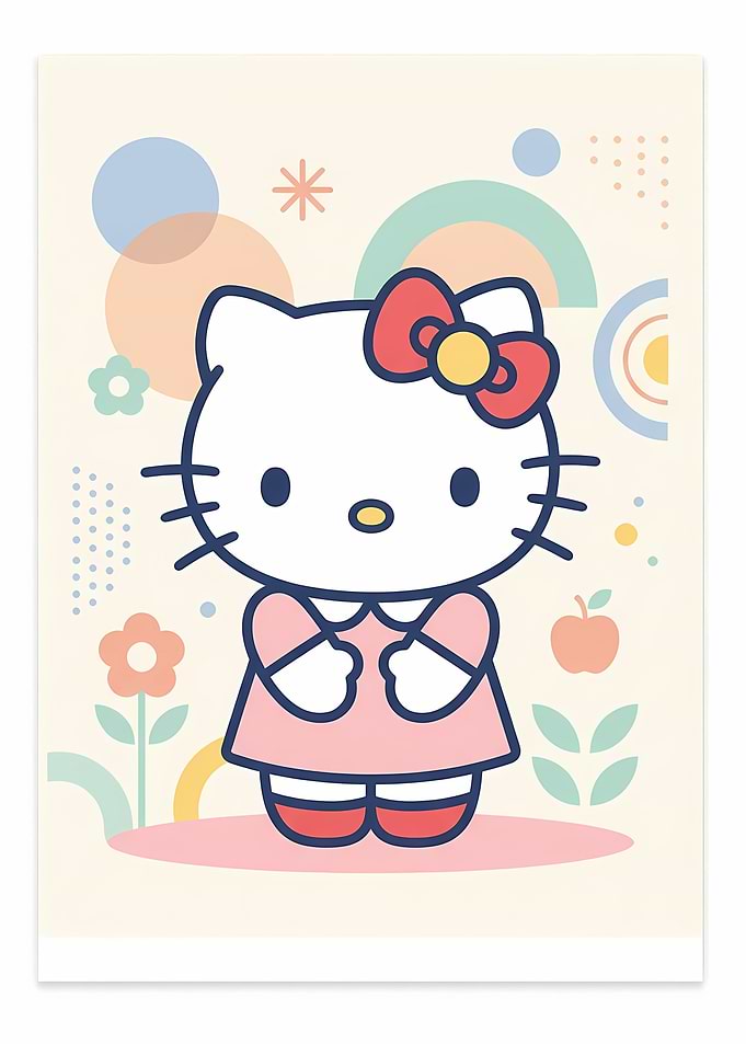 Hello Kitty Pastel Illustration