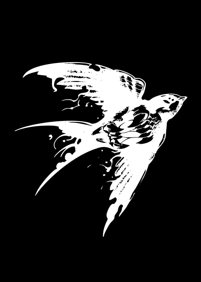 Minimalist White Swallow Silhouette