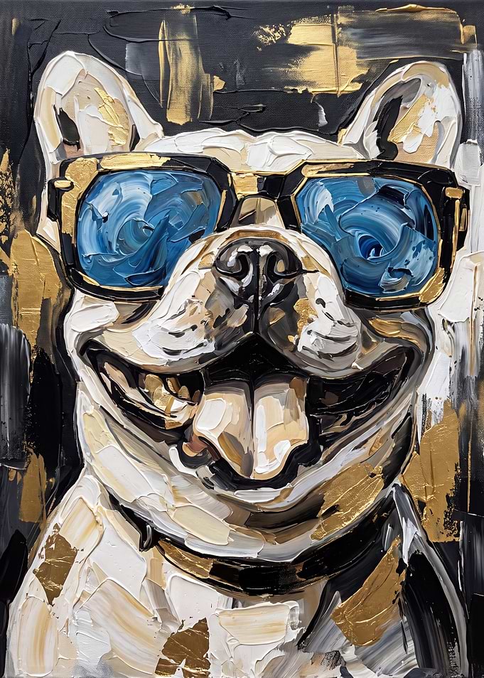 Cool French Bulldog Oil Painting